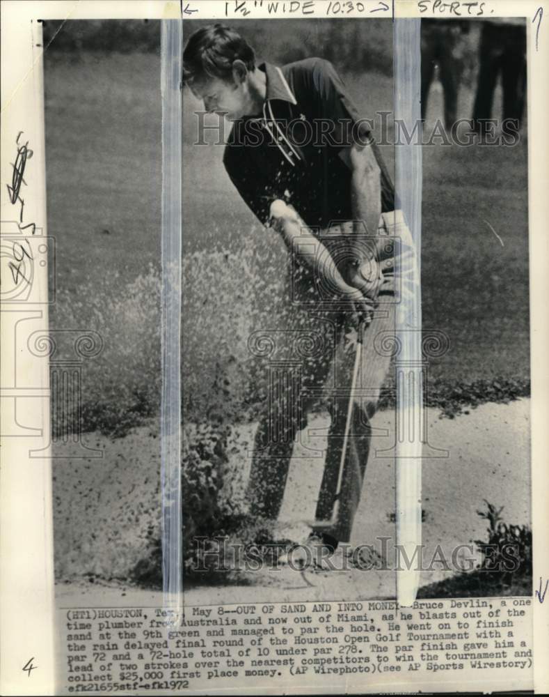 1972 Press Photo Golfer Bruce Devlin, Houston Open Golf Tournament, Texas - Historic Images