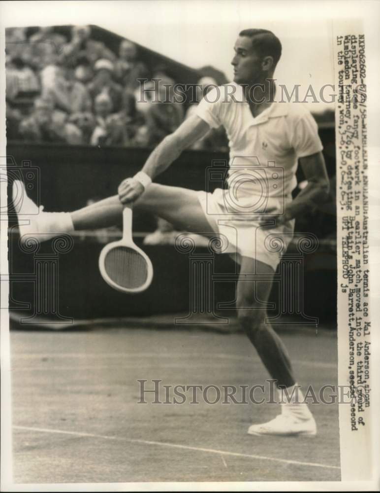 1958 Press Photo Tennis player Mal Anderson, Wimbledon tourney, England - Historic Images