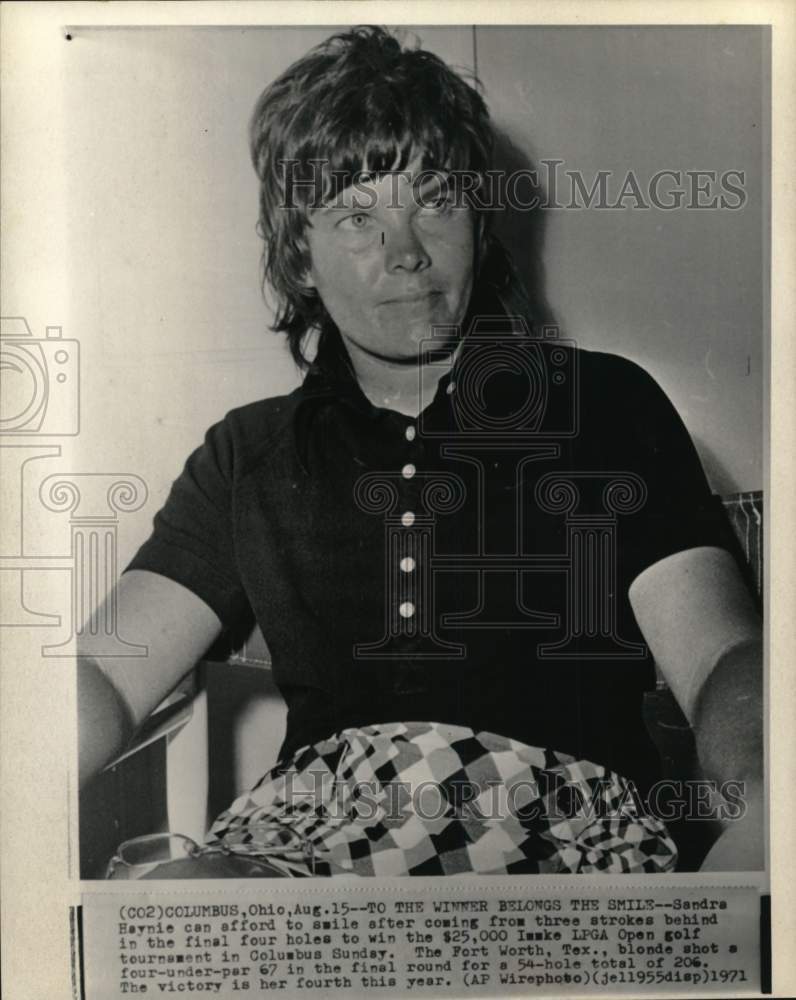 1971 Press Photo Sandra Haynie, LPGA Open Golf tournament winner, Columbus, Ohio- Historic Images