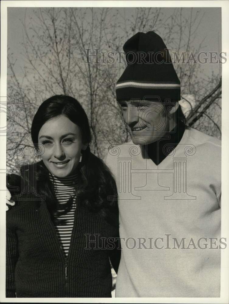 1977 Press Photo Ice Skater Peggy Fleming &amp; skier Jean-Claude Killy - pis06176- Historic Images