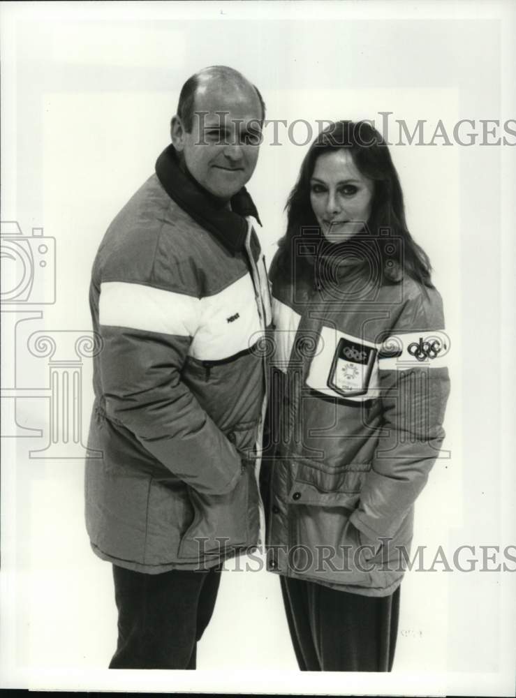 1984 Press Photo Peggy Fleming &amp; Dick Button, Winter Olympics, Yugoslavia- Historic Images