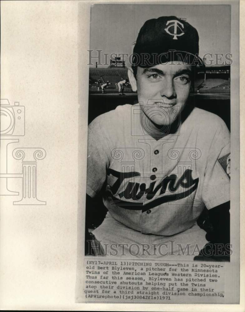 1971 Press Photo Minnesota Twins baseball player Bert Blyleven - pis06186 - Historic Images