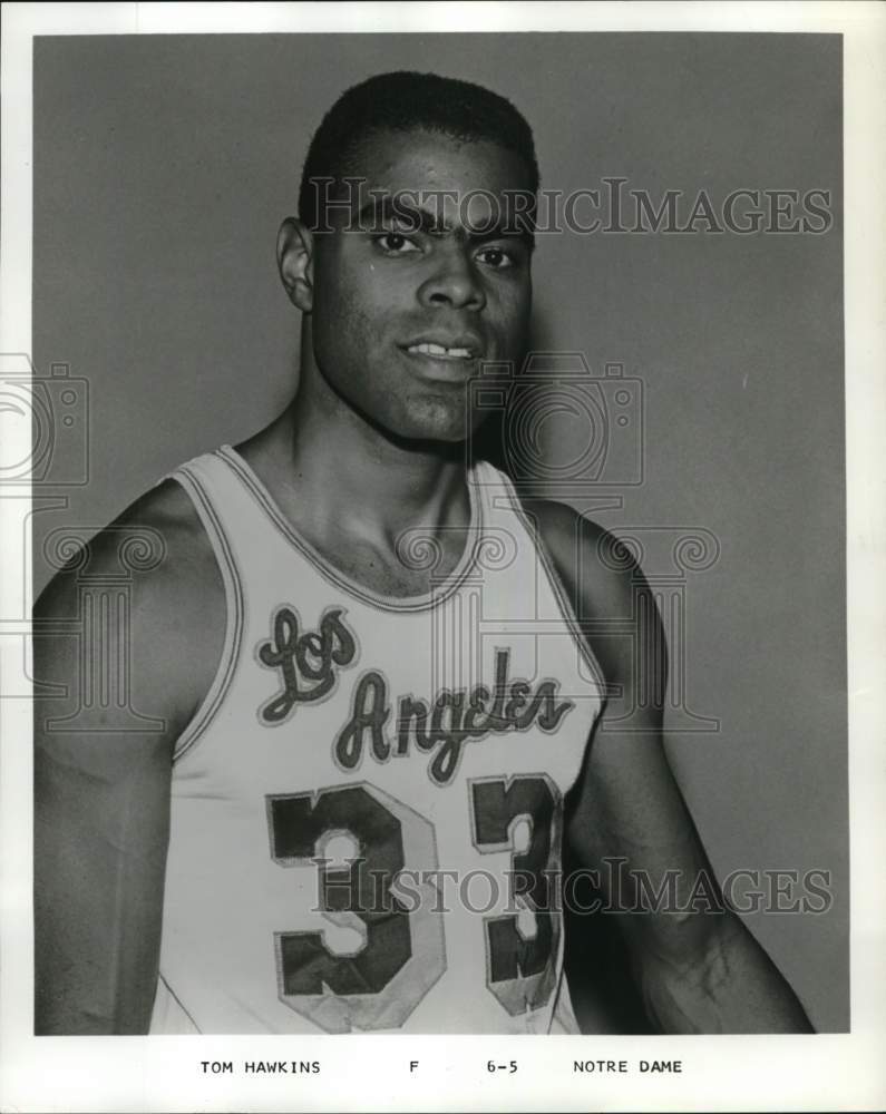 1968 Press Photo Los Angeles Lakers&#39; forward Tom Hawkins - pis06272 - Historic Images