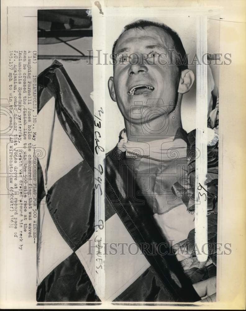 1963 Auto racer Parnelli Jones wins, Indianapolis Speedway, Indiana-Historic Images