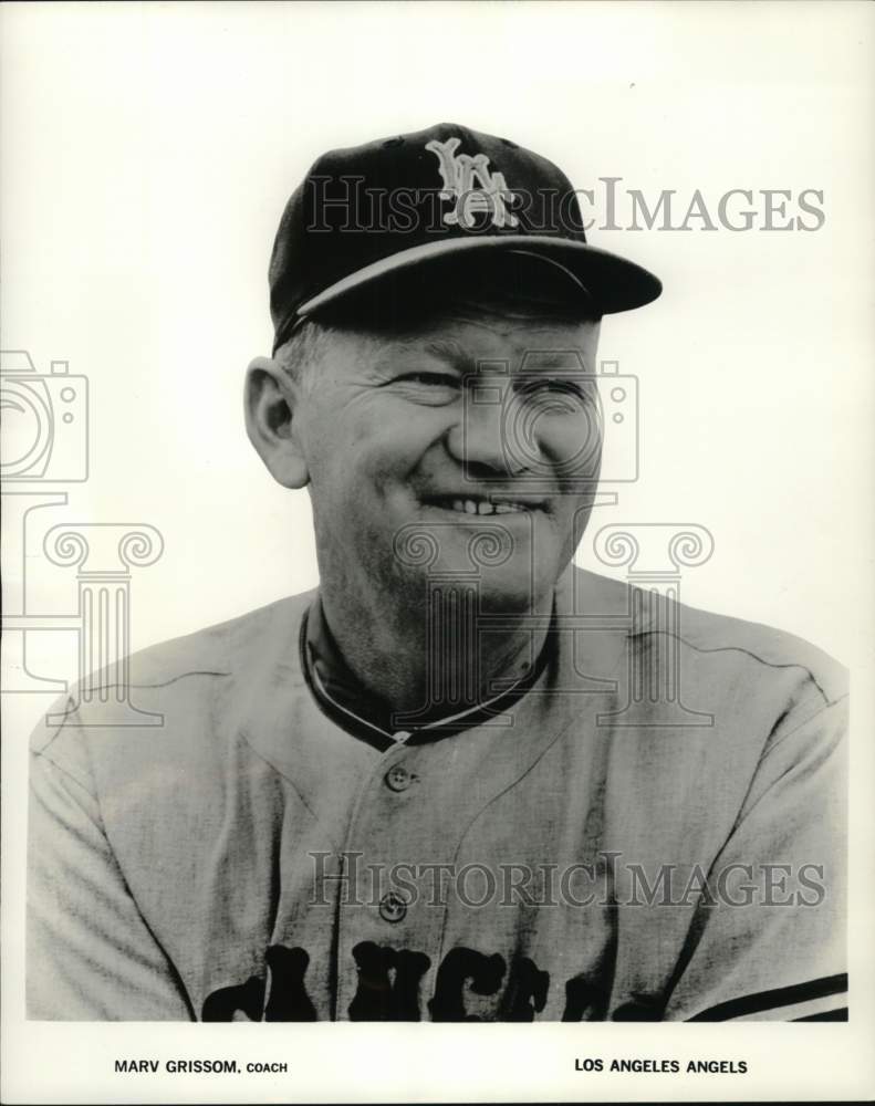 1965 Press Photo Los Angeles Angels coach Marv Grissom, California - pis06420- Historic Images
