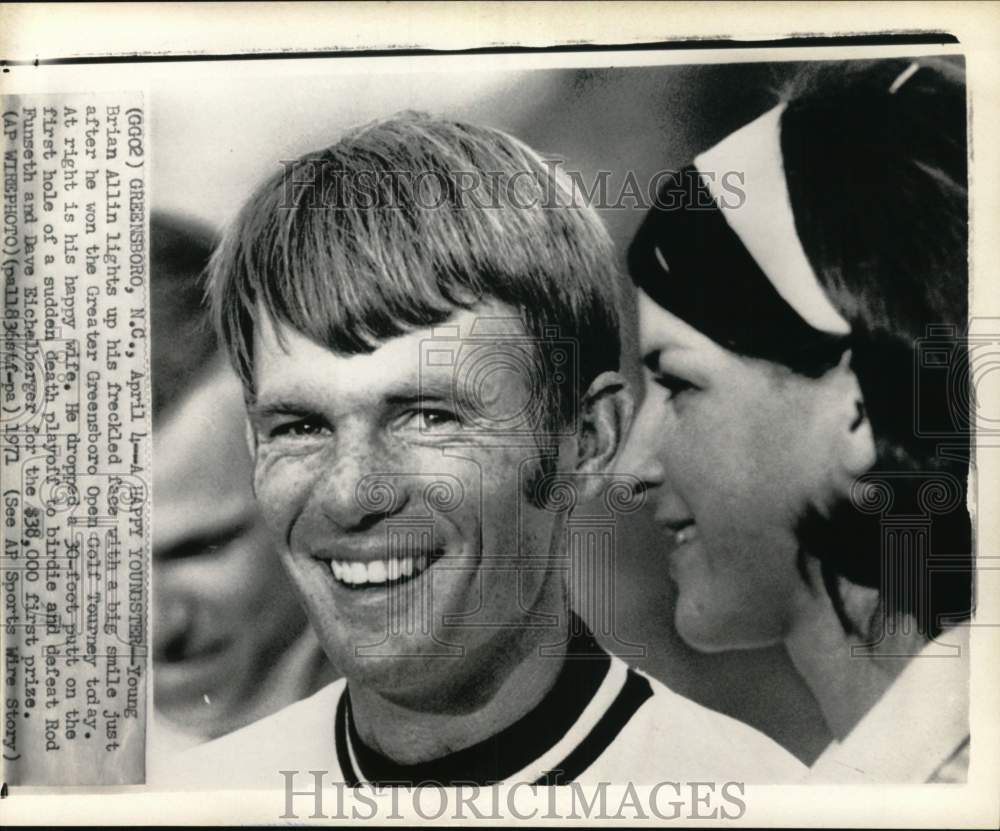 1971 Press Photo Golfer Brian Allin wins Greater Greensboro Open, Greensboro, NC- Historic Images