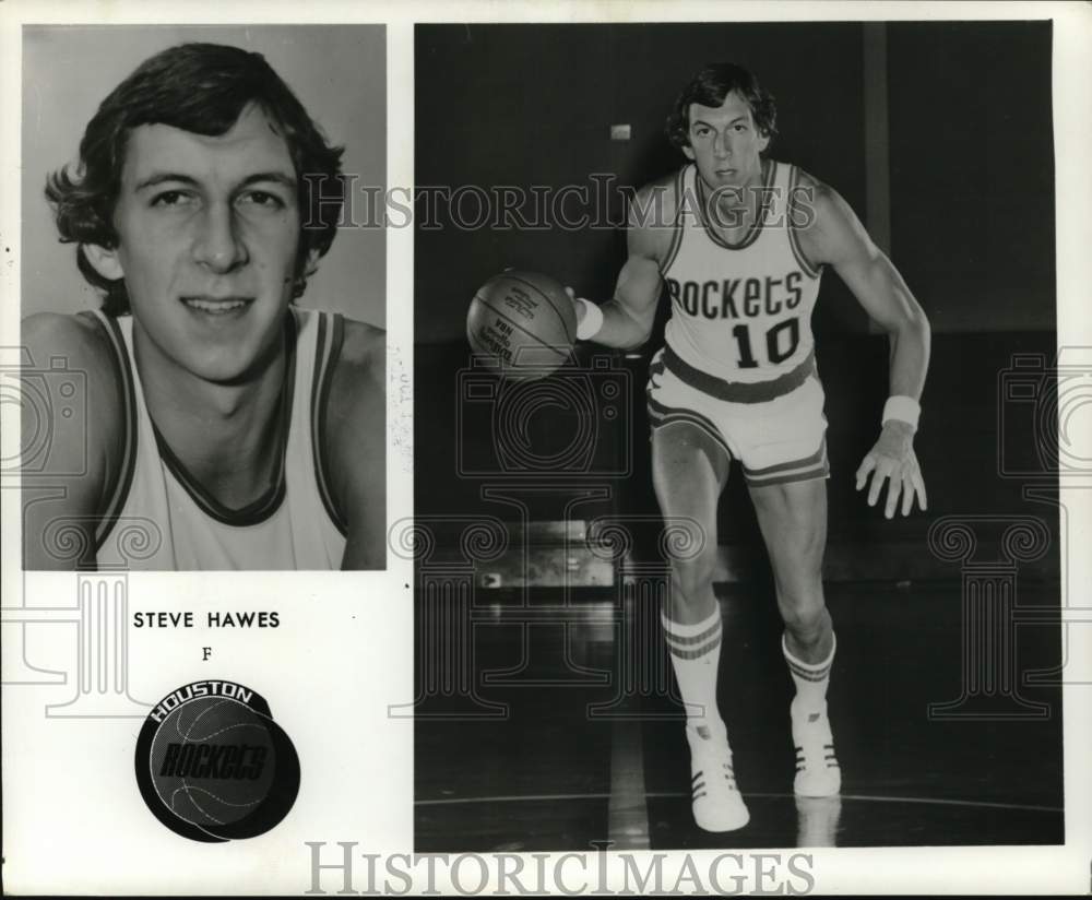 1975 Press Photo Houston Rockets&#39; forward Steve Hawes, basketball player - Historic Images