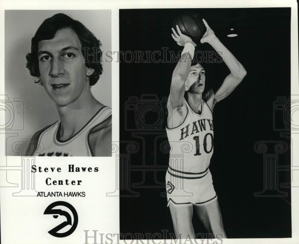 1976 Press Photo Atlanta Hawks&#39; center Steve Hawes, NBA basketball player- Historic Images