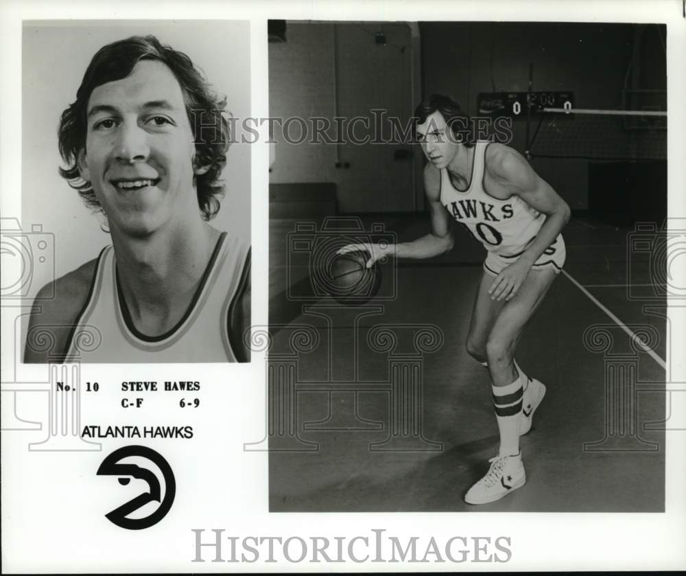 1977 Press Photo Atlanta Hawks center-forward Steve Hawes, basketball, NBA- Historic Images