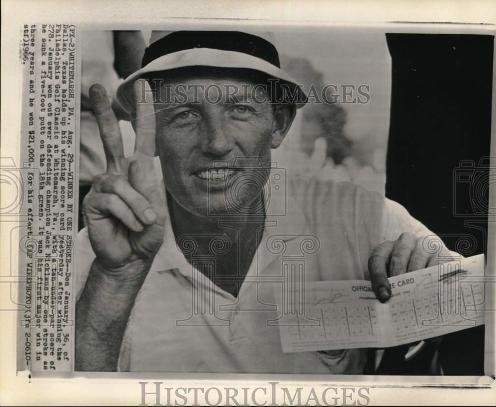 1966 Press Photo Don January wins Philadelphia Golf Classic, Whitemarsh, PA- Historic Images