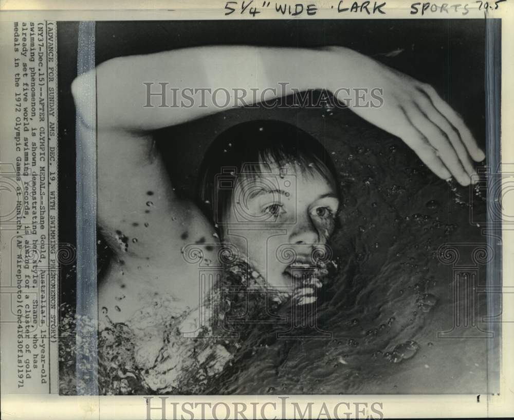 1971 Press Photo Australian world-record swimmer Shane Gould - pis07219 - Historic Images