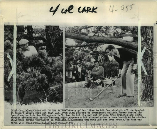 1958 Press Photo Golfers N.G. Von Nida & Harold Henning, Auckland, New Zealand - Historic Images