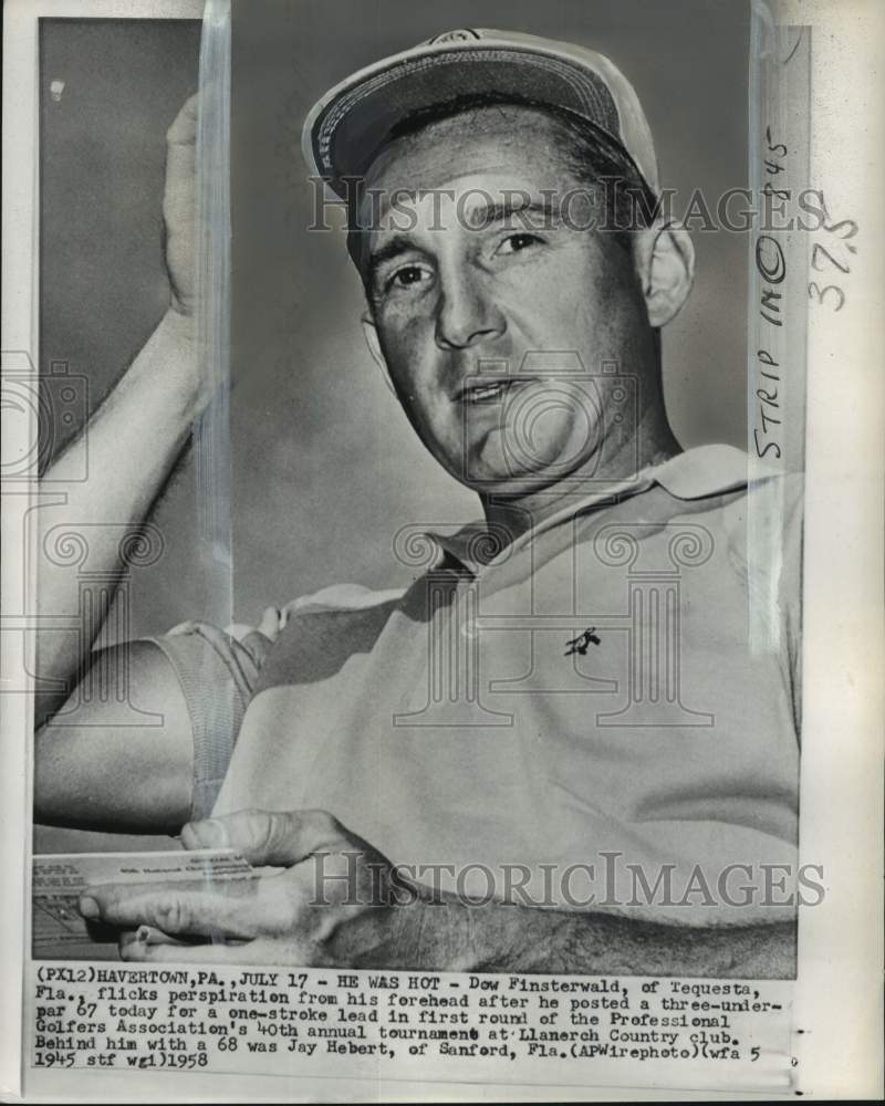 1958 Press Photo Dow Finsterwald, golf tourney, Llanerch Country club, Havertown - Historic Images