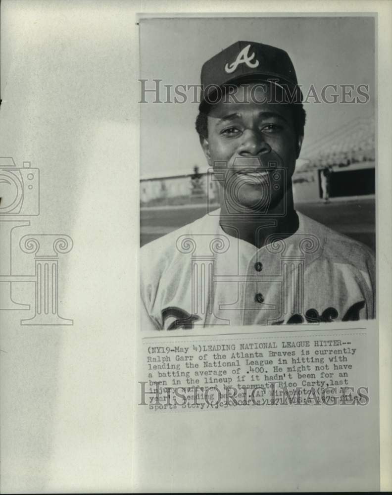 1970 Press Photo Atlanta Braves' baseball player Ralph Garr - pis07527 - Historic Images