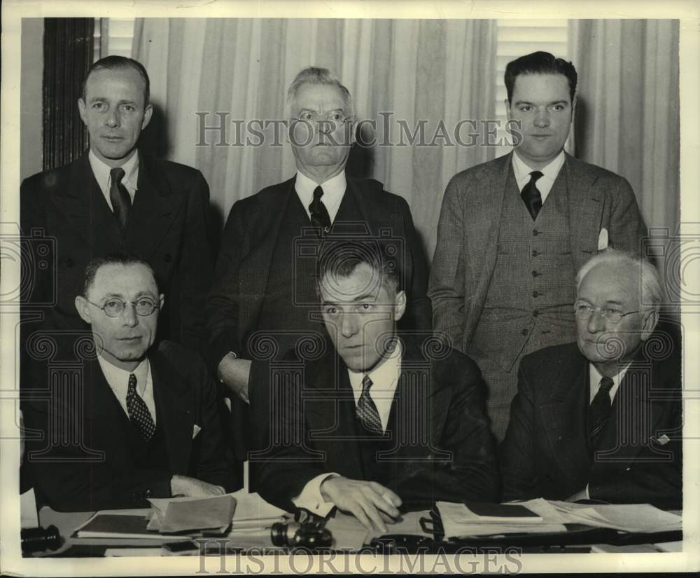 1936 Press Photo National baseball league executives in annual meeting, New York - Historic Images