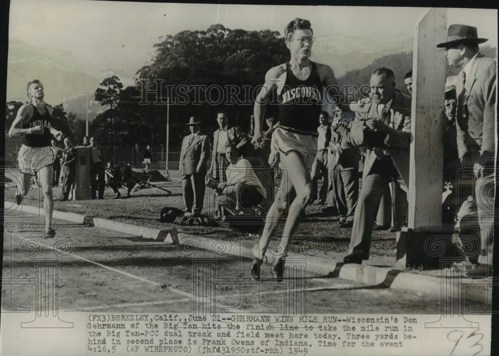 1949 Press Photo Runner Don Gehrmann, Big Ten vs PCC dual track &amp; field meet, CA - Historic Images