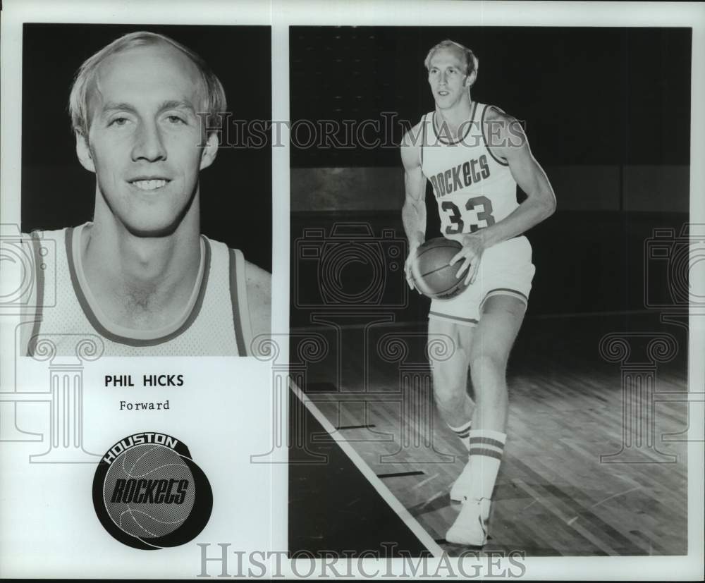 1976 Press Photo Houston Rockets&#39; basketball player Phil Hicks - pis08080 - Historic Images