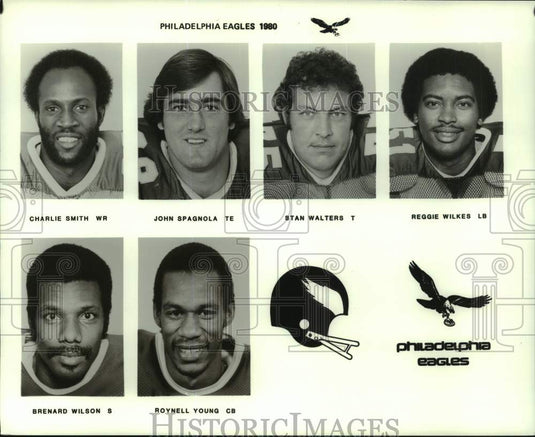 1980 Press Photo Football's Charlie Smith & fellow Philadelphia Eagles' players - Historic Images