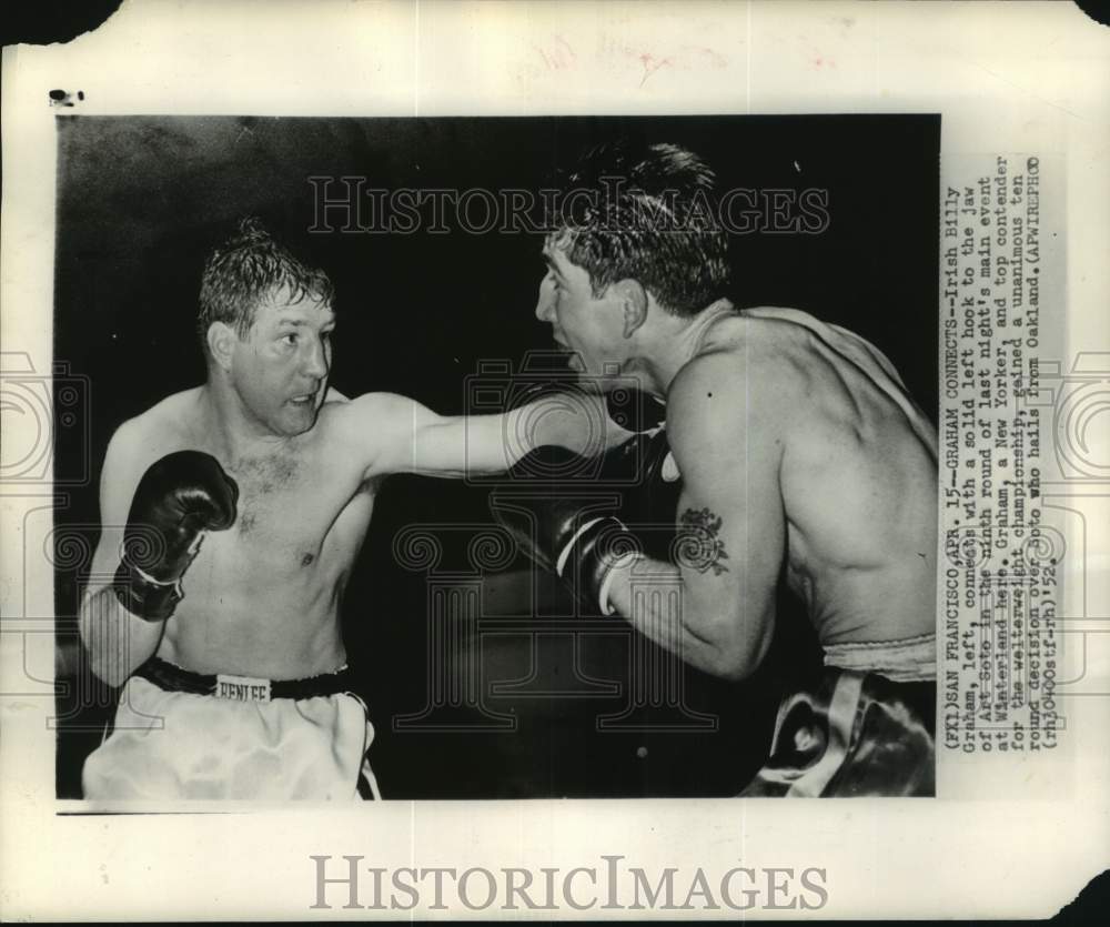 1952 Press Photo Boxers Billy Graham &amp; Art Soto bout, Winterland, California - Historic Images