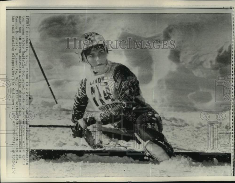 1967 Press Photo Skier Marielle Goitschel, North American Alpine, Franconia, NH - Historic Images