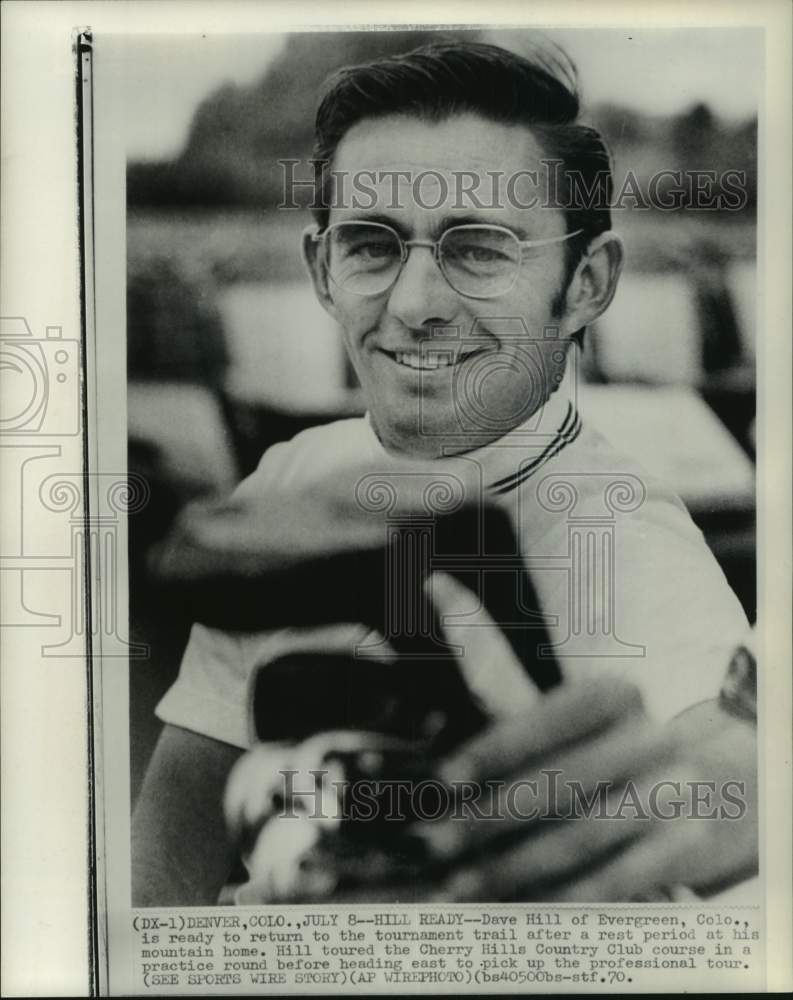 1970 Press Photo Golfer Dave Hill back to tournament trail, Denver, Colorado- Historic Images