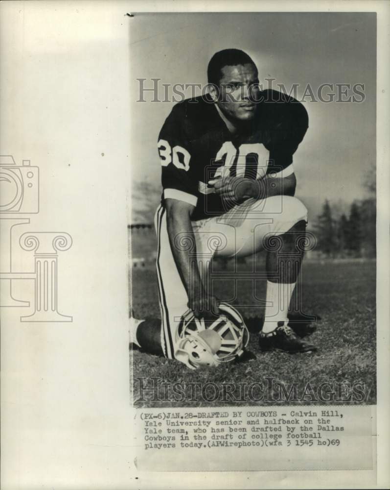 1969 Press Photo Dallas Cowboys&#39; football player Calvin Hill - pis08482 - Historic Images