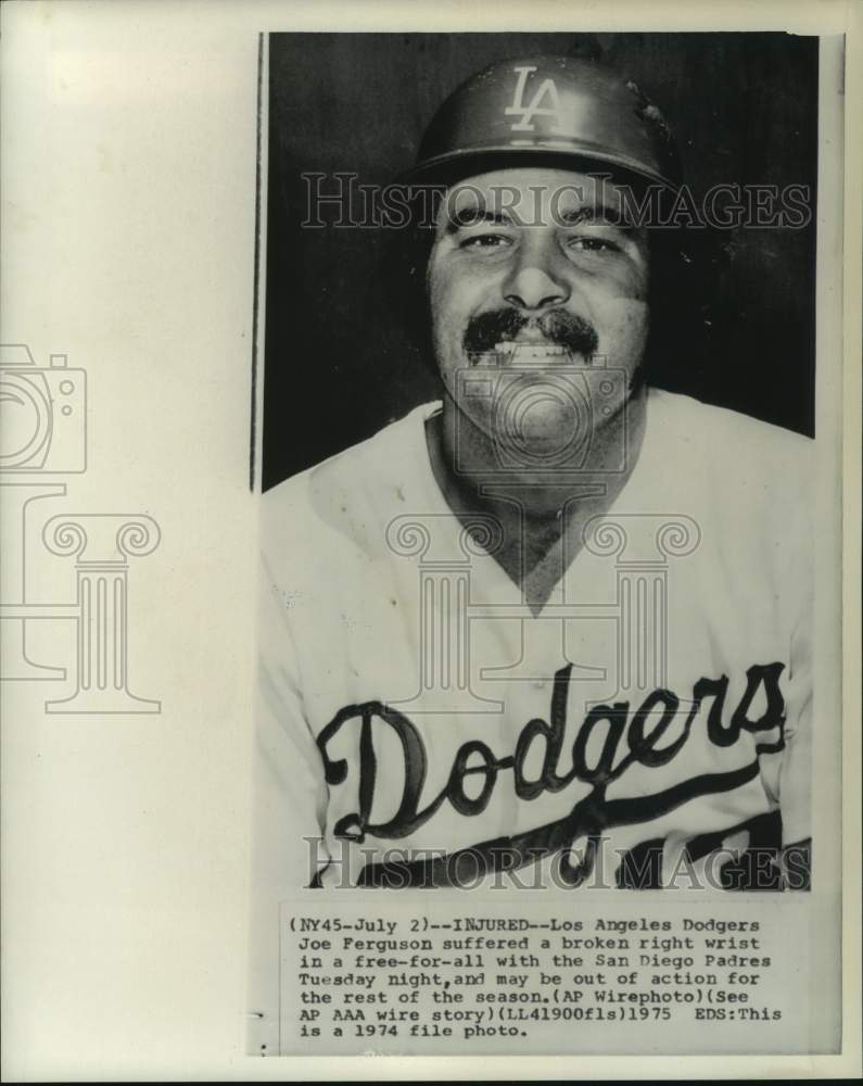 1974 Press Photo Los Angeles Dodgers&#39; Joe Ferguson - pis08529 - Historic Images