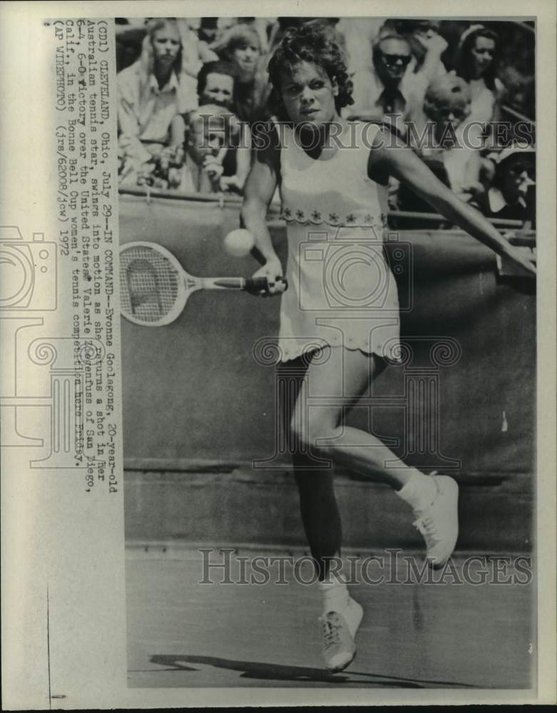 1972 Press Photo Tennis player Evonne Goolagong, Bonne Bell Cup, Cleveland, Ohio - Historic Images