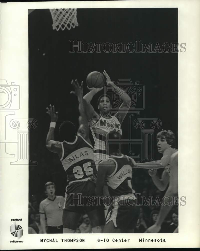 1979 Press Photo Portland Trail Blazers&#39; center Mychal Thompson, basketball, NBA - Historic Images