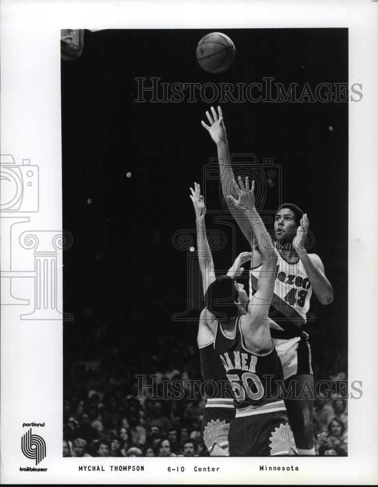 1978 Press Photo Portland Trail Blazers center Mychal Thompson, basketball, NBA- Historic Images