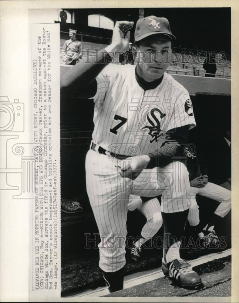 1971 Press Photo Chicago White Sox manager Chuck Tanner, Illinois - pis08768- Historic Images