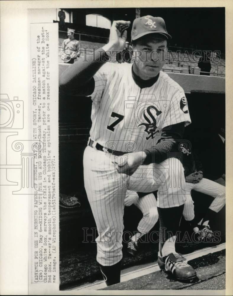1971 Press Photo Chicago White Sox manager Chuck Tanner, Illinois - pis08768- Historic Images
