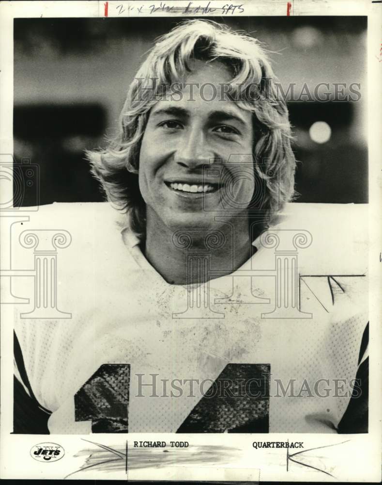 1977 Press Photo New York Jets&#39; quarterback Richard Todd, Football - pis08930- Historic Images