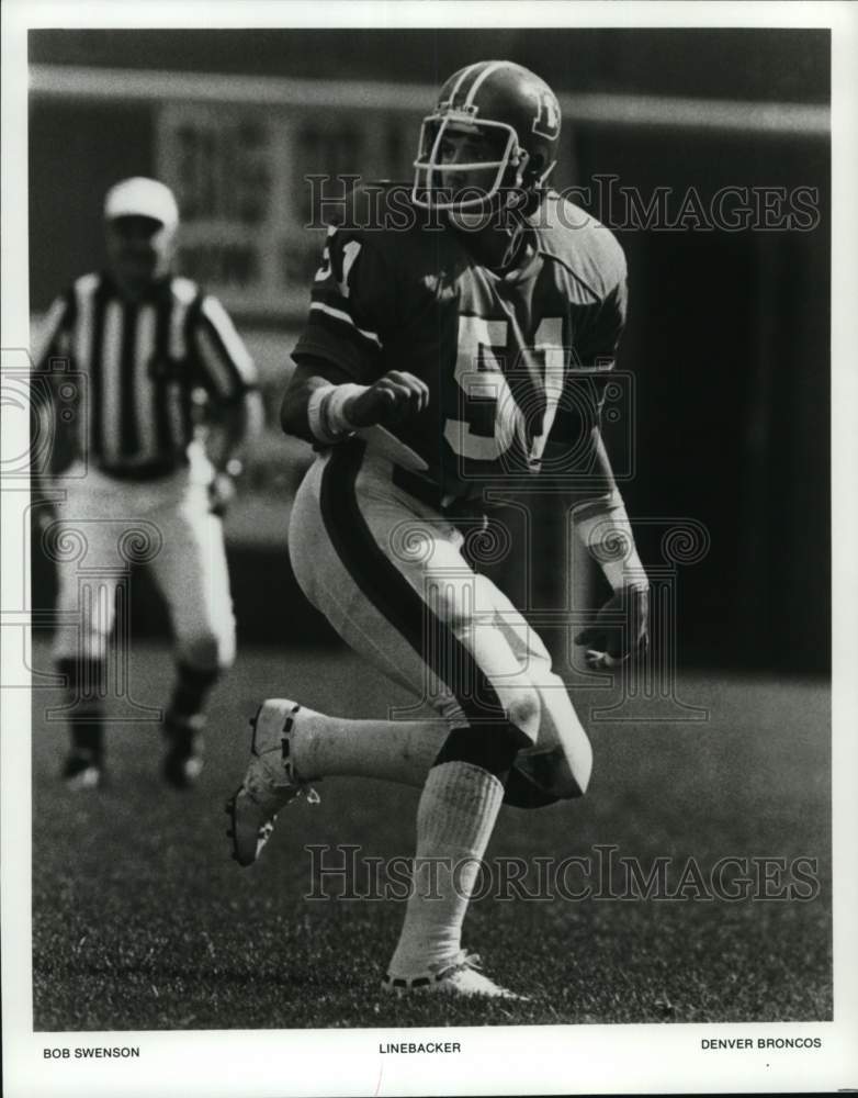 1980 Press Photo Denver Broncos Football Team Defensive Linebacker Bob Swenson- Historic Images