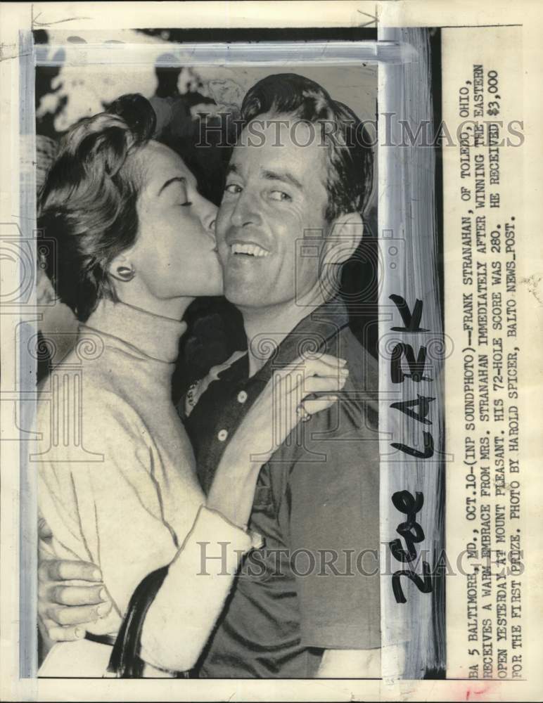 1955 Press Photo Golfer Frank Stranahan &amp; wife, Eastern Open, Mount Pleasant, MD- Historic Images