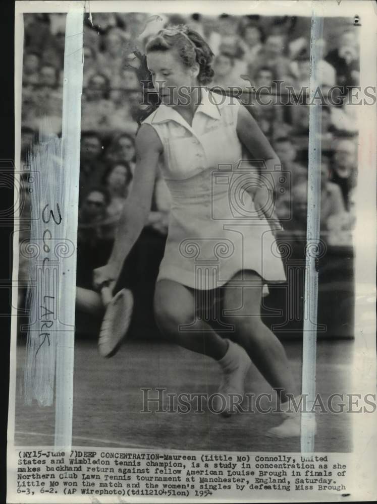 1954 Press Photo Maureen Connolly, Northern Club Lawn Tennis tourney, England - Historic Images