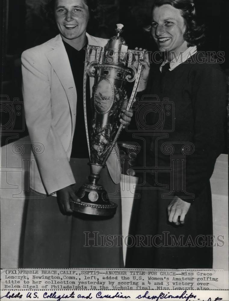 1948 Press Photo Golfer Grace Lenczyk wins US Women&#39;s Amateur over Helen Sigel - Historic Images