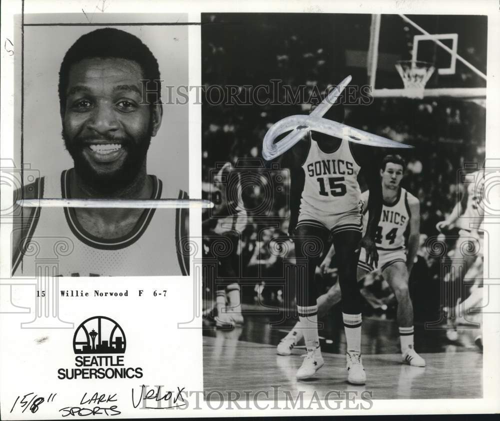 1978 Press Photo Seattle Supersonics Basketball Team Forward Willie Norwood - Historic Images