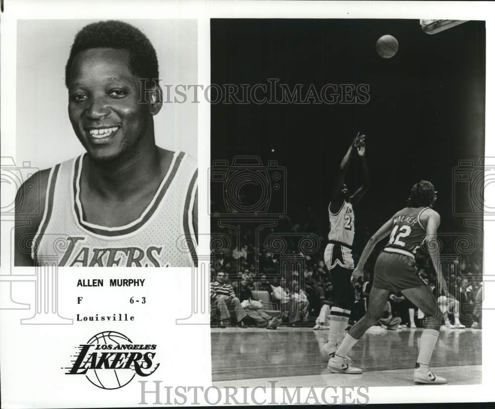 1976 Press Photo Los Angeles Lakers Basketball Team Forward Allen Murphy - Historic Images