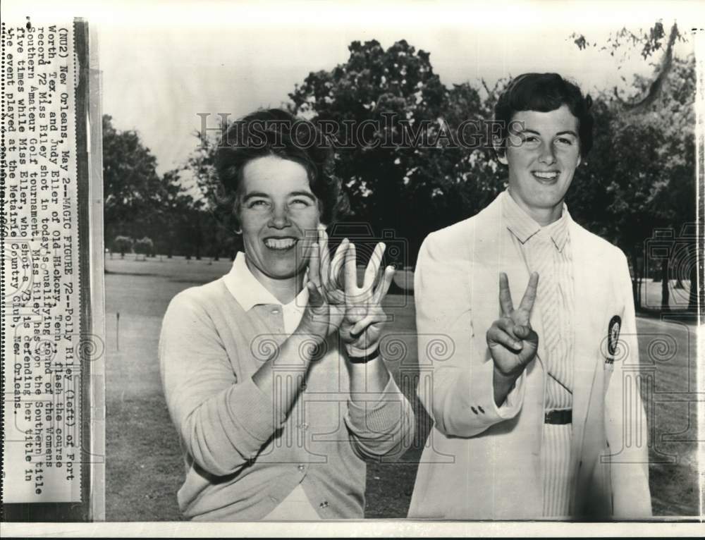 1960 Press Photo Champion Golfers Polly Riley And Judy Eller At New Orleans - Historic Images