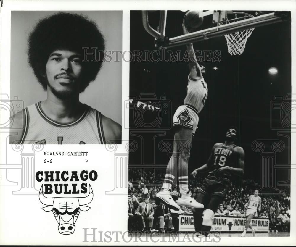 1975 Press Photo Bulls Basketball Team Forward Rowland Garrett Versus Detroit - Historic Images