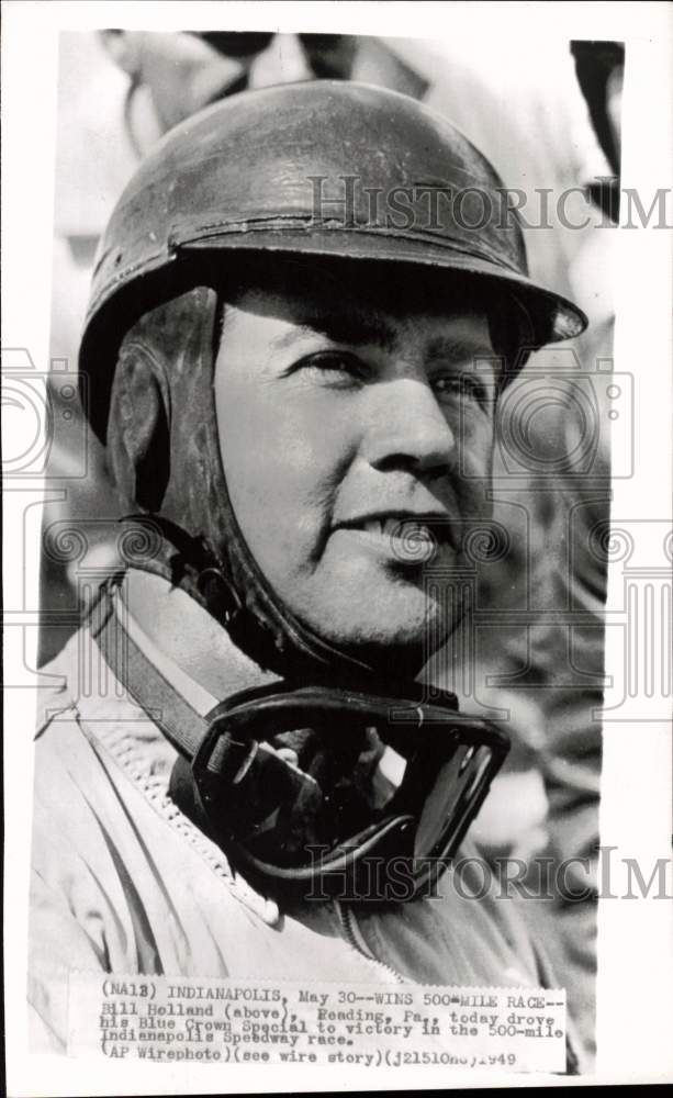 1949 Press Photo Car Racer Bill Holland Wins Indianapolis 500 - pis21676 - Historic Images