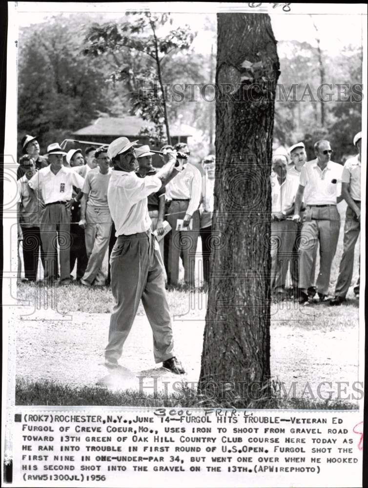 1956 Press Photo Ed Furgol in the first round of U.S. Open at Oak Hill Golf Club - Historic Images