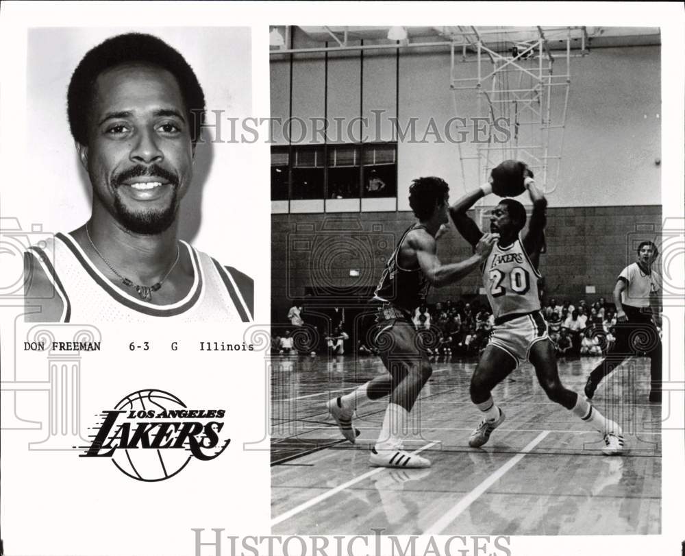 1975 Press Photo Los Angeles Lakers Basketball Guard Don Freeman - pis22391 - Historic Images