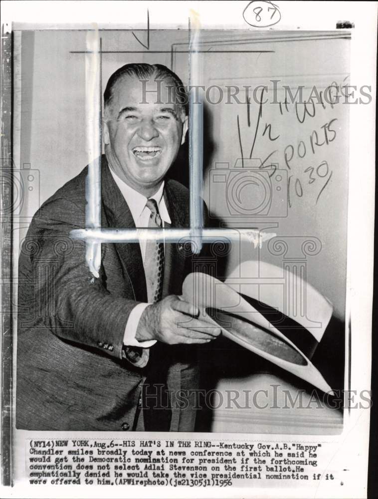 1956 Press Photo Democratic Presidential Hopeful Kentucky Governor A.B. Chandler - Historic Images