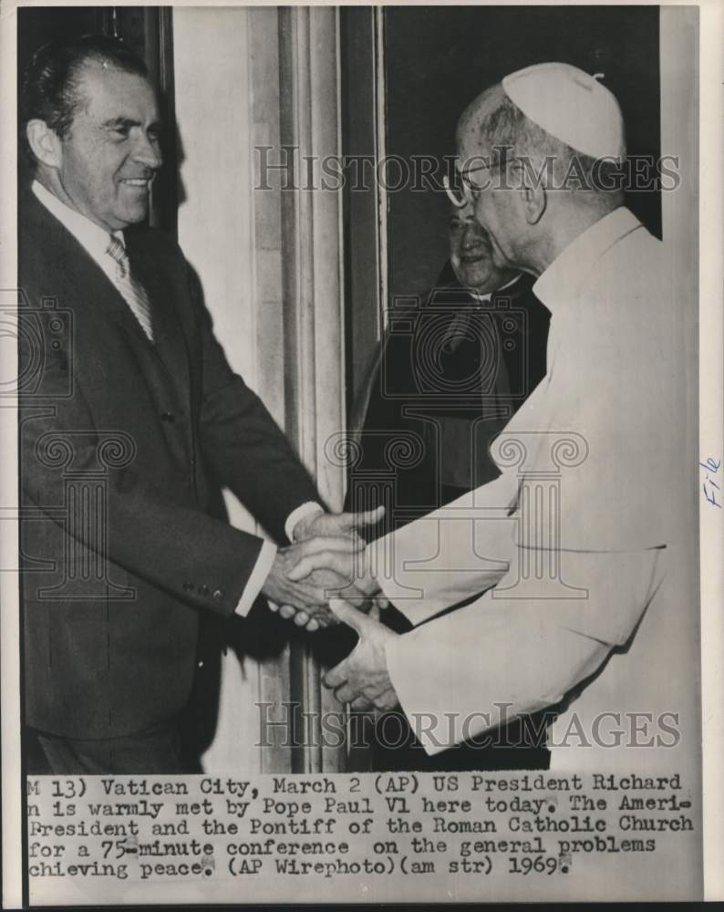 1969 United States President Richard M. Nixon with Pope Paul VI-Historic Images