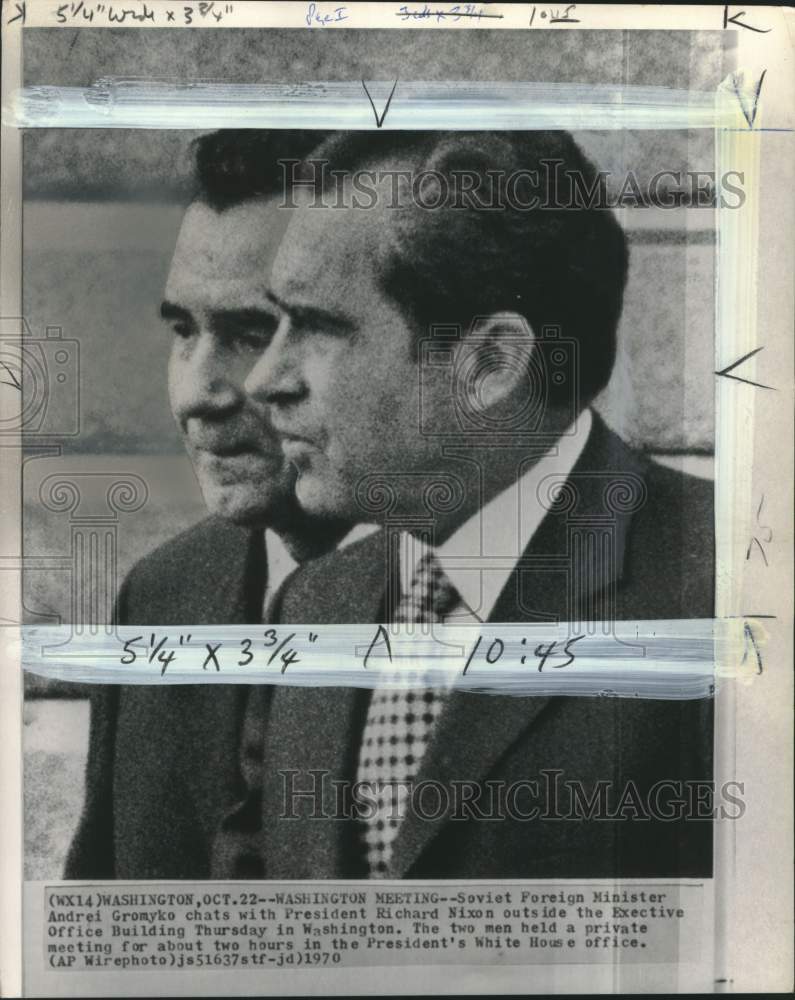 1970 Press Photo President Richard M. Nixon with Foreign Minister Andrei Gromyko - Historic Images