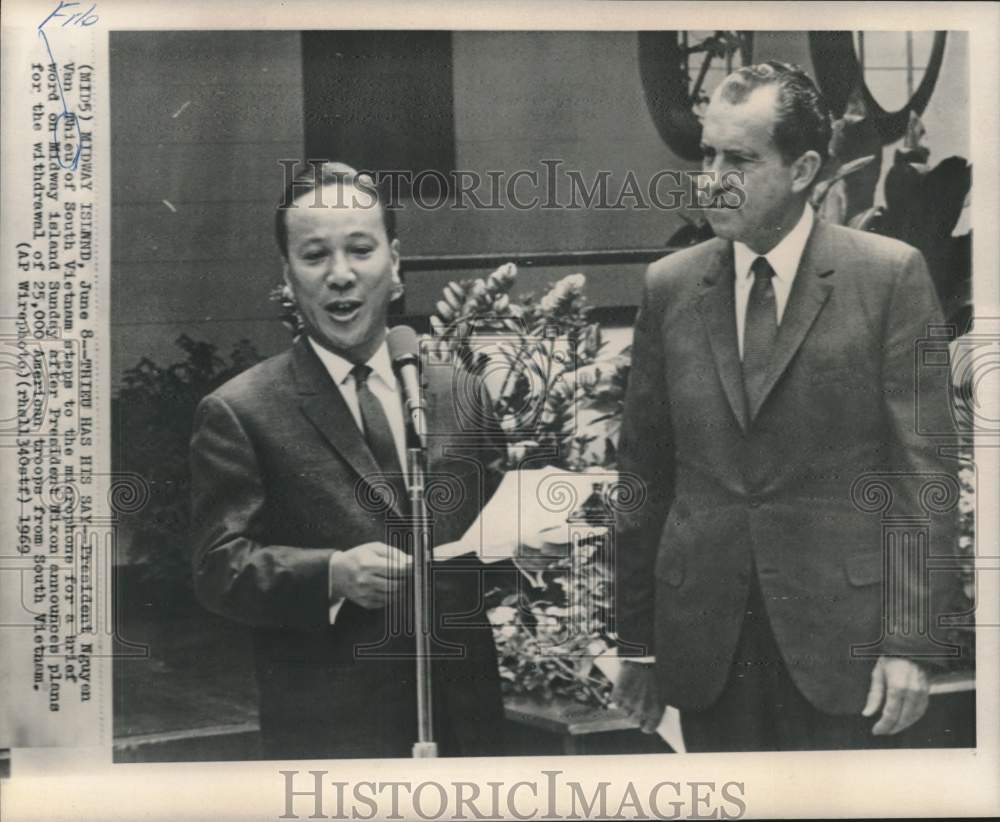 1969 President Richard M. Nixon with President Nguyen Van Thieu-Historic Images
