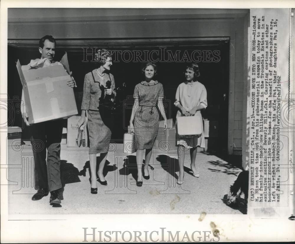 1962 Richard M. Nixon and Family at Beverly Hills, California Home-Historic Images