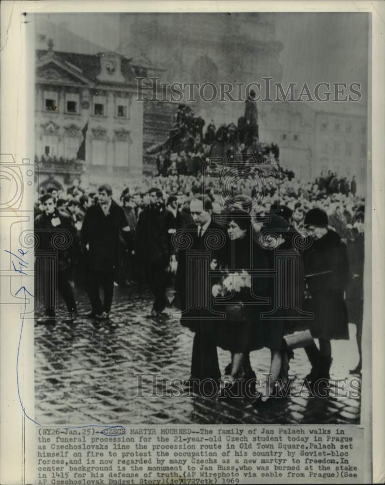 1969 Family members at protester Jan Palach funeral, Czechoslovakia-Historic Images